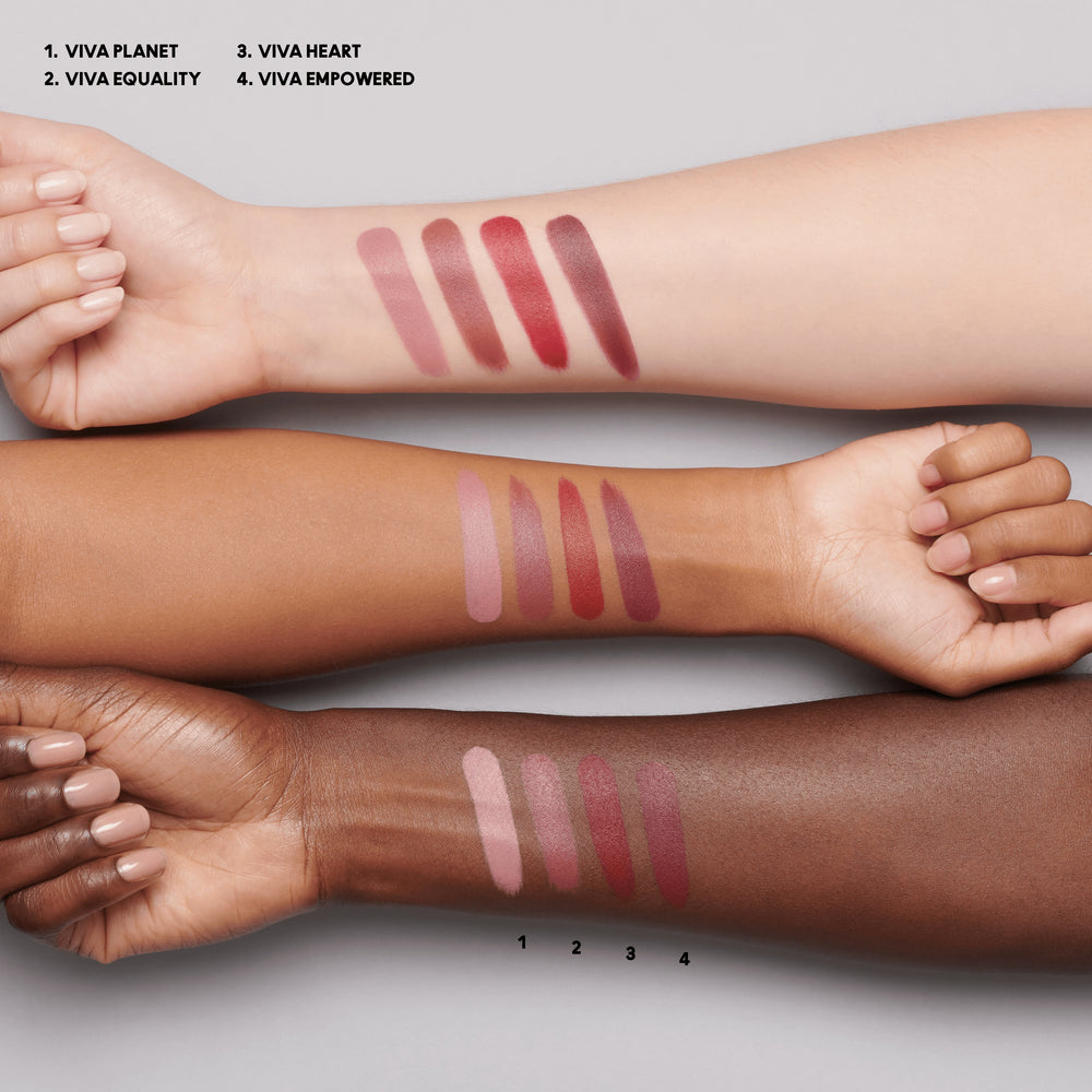 M·A·Cximal Silky Matte Viva Glam Lipstick, 3.5 g, Viva Equality, Model, multiple