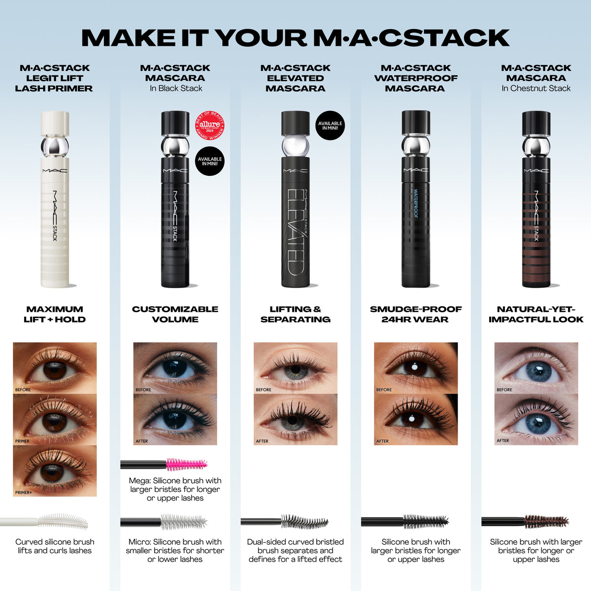 M·A·CStack ELEVATED MASCARA, 12.0 ml, Black Stack, Alt