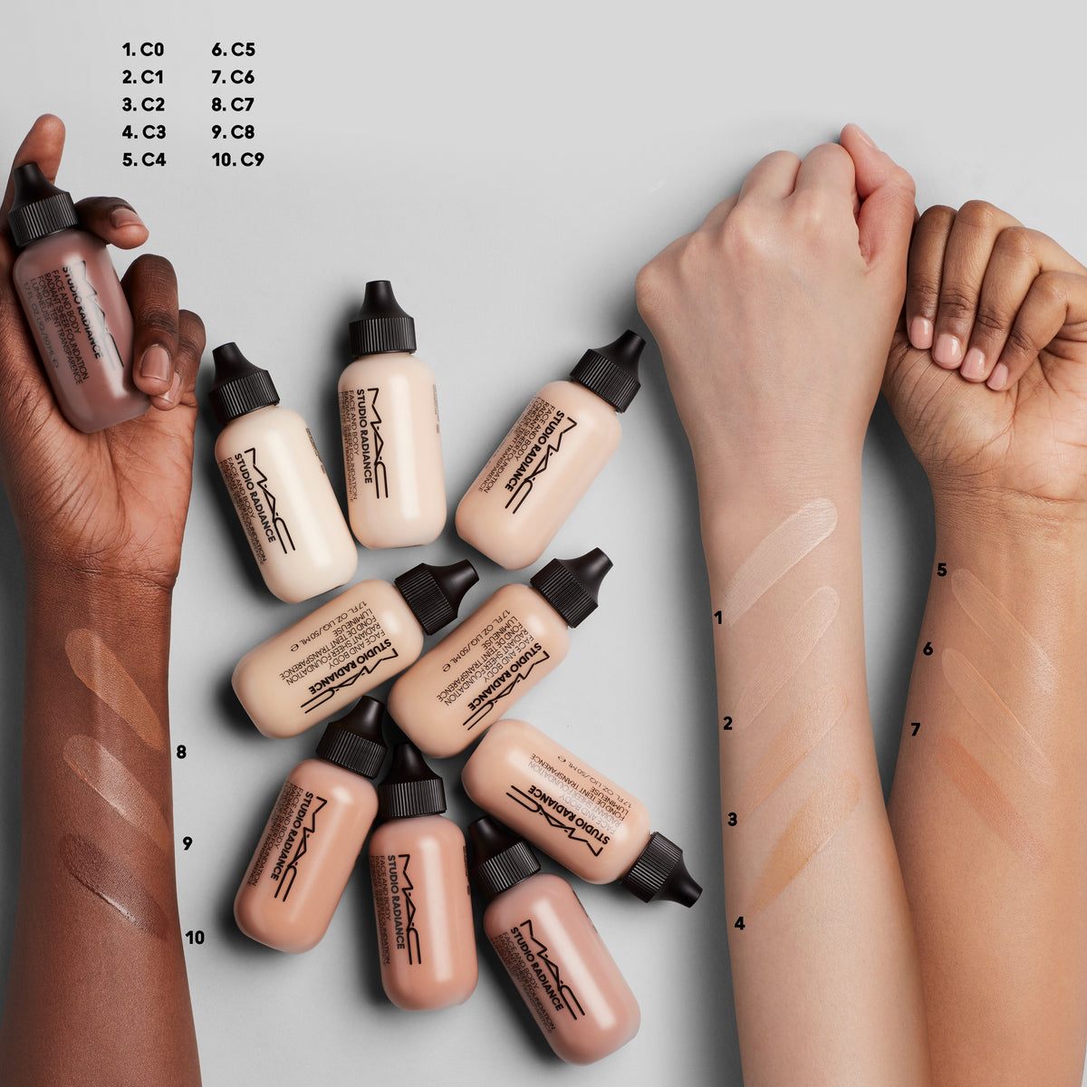 Studio Radiance Face and Body Radiant Sheer Foundation, 50.0 ml, C0, Model