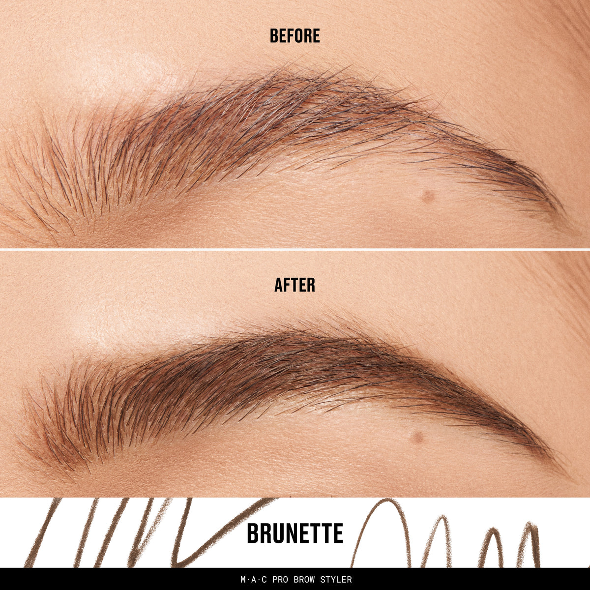 MAC Pro Brow Styler Fill & Shade Brow Pencil, 0.08 g, Brunette, Model, light