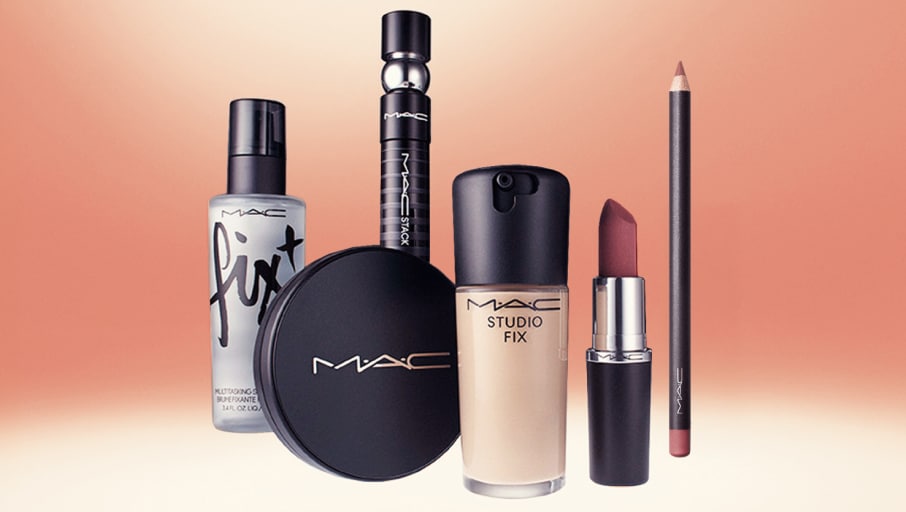 mac products on a orange background