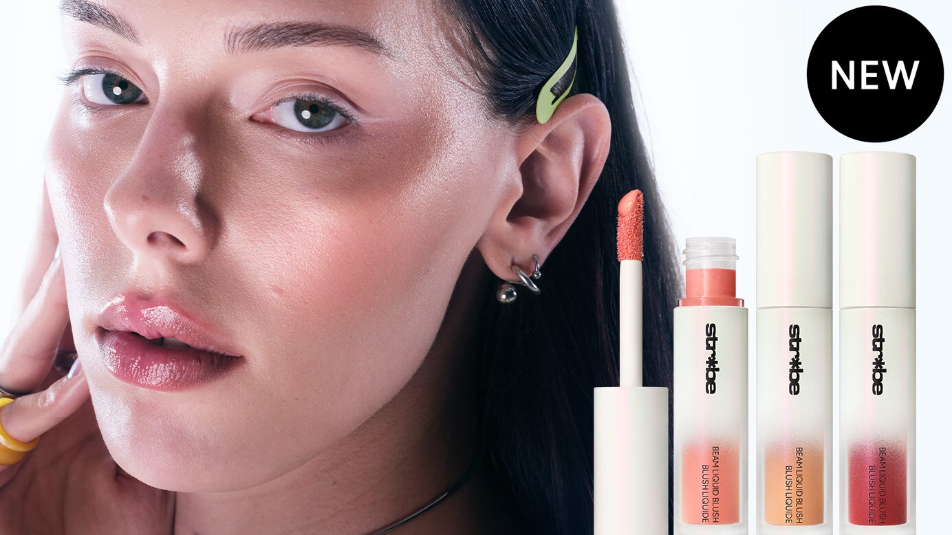 NEW! Strobe Liquid blush with model
