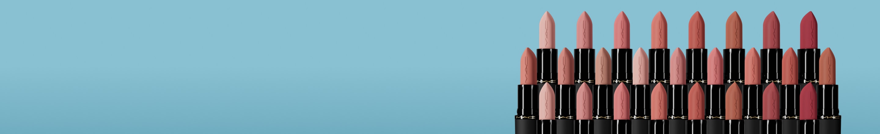 powder kiss hazy matte lipstick on blue banner