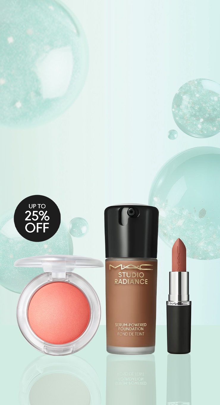 MAC products on a mint background